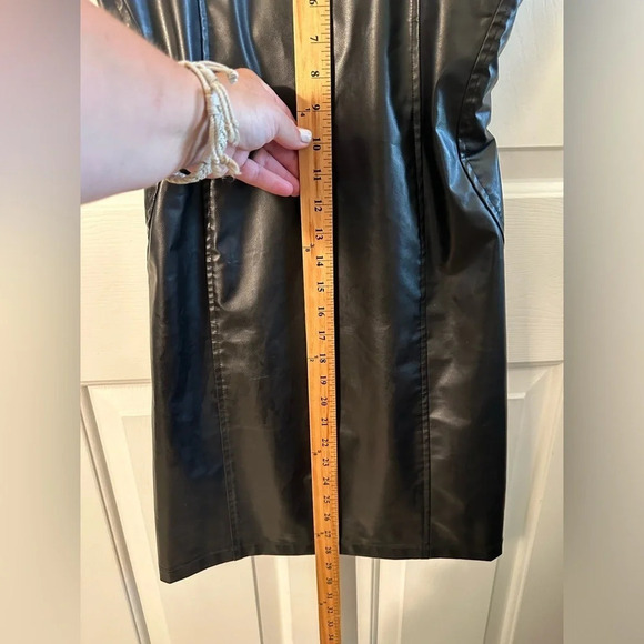 ADELE FADO 6 ITALIAN Faux Leather Corset Dress Sweetheart Neck Back Cut Out SEXY - Picture 10 of 11